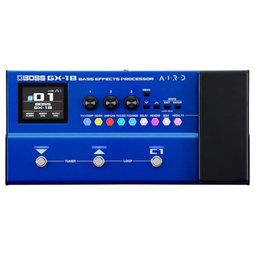 BOSS GX-1B | Ultraportabler Bass-Effektprozessor | Legendäre Verstärker & Effekte | Hochwertige AIRD Soundengine | Ideal für Bass-Einsteiger | Bluetooth-Verbindung | Flexible Leistungsoptionen