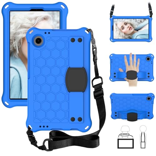 Case Compatible with Alcatel Joy Tab 2 2020 (9032Z) Tablet Case for Kids, EVA Lightweight Shockproof Cover with Handle Stand Compatible with Alcatel Joy Tab 2 2020/3T 8.0"(Blue+Black)