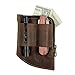 Hide & Drink, Full Grain Leather EDC Pocket Wallet, Curved Cash Organizer, Slim Front Card Holder, Money Clip, Handmade Travel Accessories, Bourbon Brown