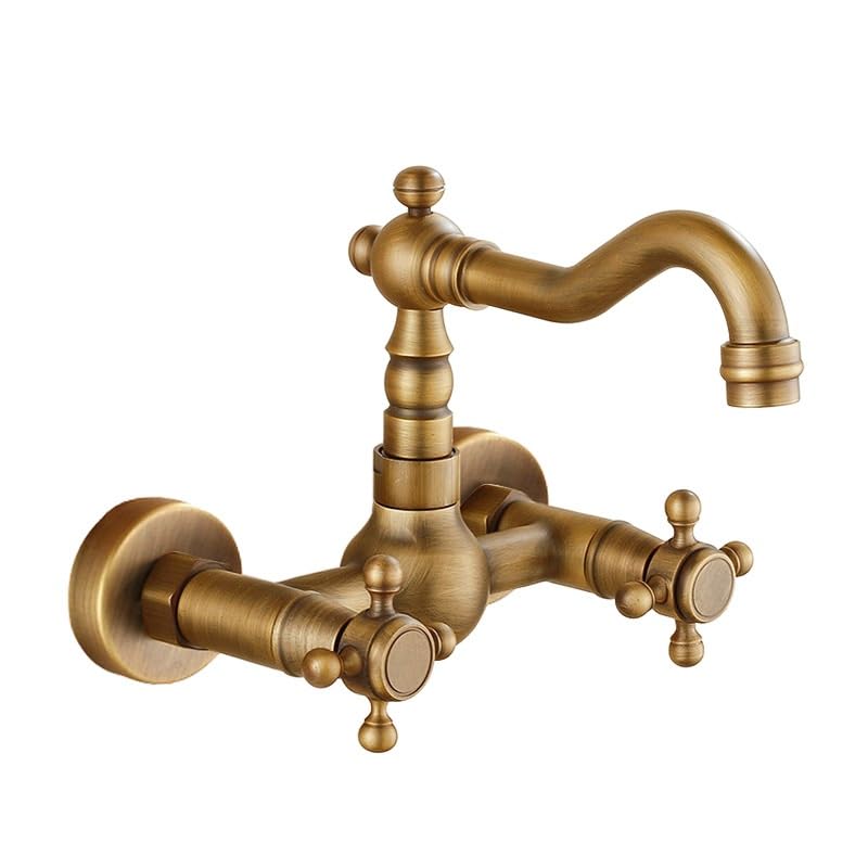 Robinet mural gain de place en cuivre pour nettoyer facilement votre lavabo bas