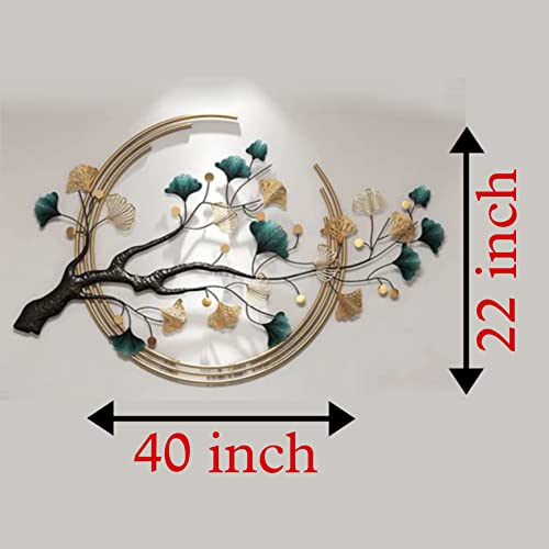 Image of SNS DECOR Ginkgo Tree Leaf Metal Wall Art Decorations | Modern Luxury Metal Wall Nature Art Decor, | Perfect 3D Wall Sculpture For Living Room, Restaurant, Hotel & Office
