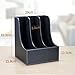 File Rack Leatherette Desktop File Folder Organizer and Document Stand Journals Magazine Rack Letter Trays(Black)