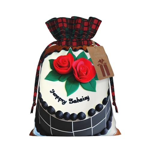 WBQLSL Deliciosa bolsa de regalo de arpillera para tartas, bolsa con cordón de 8.3 x 11.8 pulgadas, suministros de decoración de fiesta