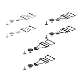 BCP 6 sets Suspenders Replacement Buckle with Rectangle Buckle Slider & No-Sew Buttons (For 1.5-inch Strap)