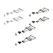 BCP 6 sets Suspenders Replacement Buckle with Rectangle Buckle Slider & No-Sew Buttons (For 1.5-inch Strap)