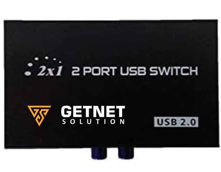 Printer Sharing USB Switch 2 Ports USB 2.0 Selector Switch Box for PC Computer Scanner Printers Etc