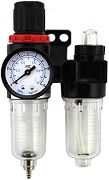 In line Air Compressor Twin Air Filter With Regulator Trap Oil & Water 1/4" NPT