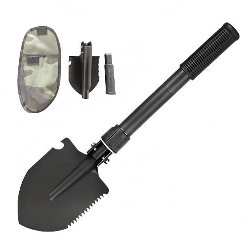 Jsdzsm Camping Shovel – 16" Portable Folding Shovel with D-Handle