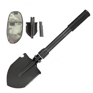 Camping Shovel – 16″ Portable Folding Shovel with D-Handle