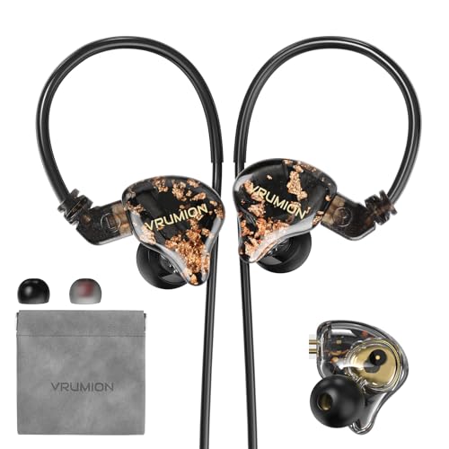 VRUMION 1BA+1DD 2�h���C�o�[�C���C���[���j�^�[�AHiFi�L���C���z���A�Q�[�~���O�C���z���A�n�C�u���b�hIEM�C���z���A�ؐ�����N���t�g�\�ʃJ�o�[�t���A�~���[�W�V�����p���O���\�ȃP�[�u��(�}�C�N�Ȃ�)