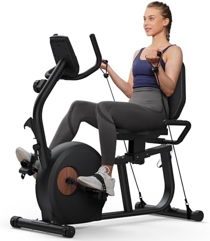 MERACH Exercise Bike, Magnetic Exercise Bike with 8 Adjustable Re...
