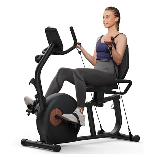 MERACH Liegeergometer für Zuhause mit 8 Verstellbaren Widerstandsstufen, Exklusiver App-Konnektivität, LCD-Display, Herzfrequenzsensoren und Verstellbarer Rückenlehne
