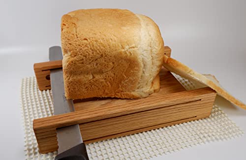 "Oak Mini" Horizontal Bread Slicing Guide 3/8+1/2-Inch Thick Slices Hand Crafted By Mystery Lathe In Lincolnton Ga #TOP5