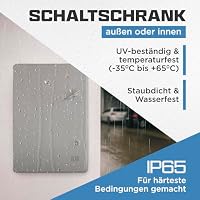 BOXEXPERT Verteilerkasten außen IP65 ABS Kunststoff 400x300x220mm Serie Fleet wasserdicht Schaltschrank Wandschrank Industriegehäuse Leergehäuse grau – Ansicht 5
