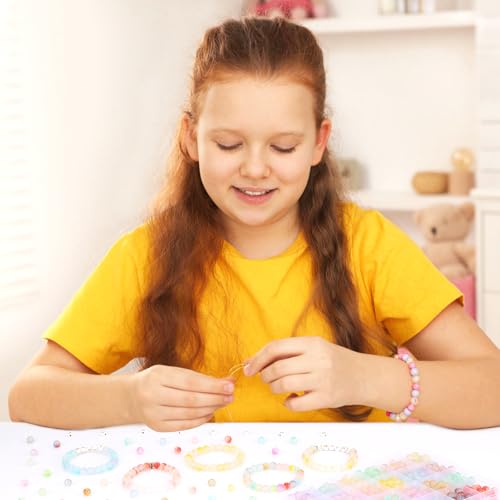 Image of 760PCS 8mm Glass Beads for Jewelry Making 24 Color Crystal Beads Bracelet Making Kit Gradient Round Bead for DIY Earrings Necklaces Rings with Letter Bead for Bracelets&Charms Accessories