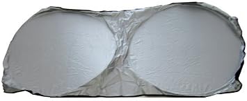 Spring Loop Collapsilbe Dual Circle 1 Piece Auto Sunshade - Metalic Silver 59 inch x 27.5 inch