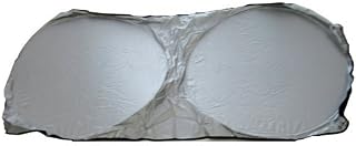 Spring Loop Collapsilbe Dual Circle 1 Piece Auto Sunshade - Metalic Silver 59 inch x 27.5 inch