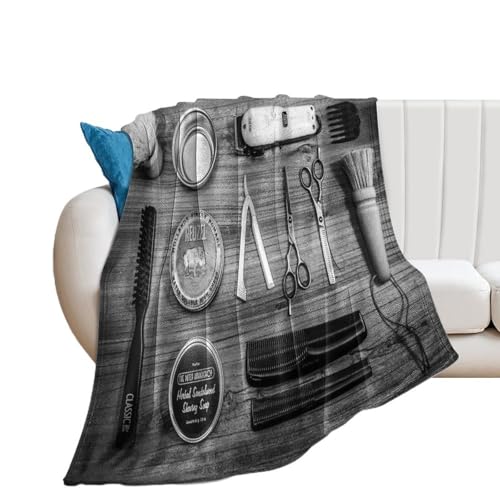 Hairdressing Barber Shop Tools Haircut (8) Pattern Flannel Flannel Blanket