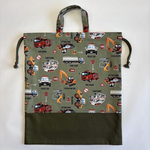 働く車 81レッスンバッグ体操着袋お着替え袋上履き入れ 入園入学