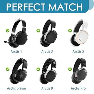 Coussinets d'oreille pour SteelSeries Arctis 3 5 7 9 1 7P 9X Pro Prime Nova 7 Wireless Casque de Jeu Remplacement Mousse Coussin avec Mousse d'isolation phonique Maille Respirante(Noir)