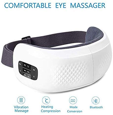 Preisvergleich Produktbild YHHK Augemassager, Wiederaufladbare Wireless Digital Temple Massage Mit Heizung, Klimadruckpunktmassage Vibration Und Musik Für Augenpflege Augengesundheit Trockenes Auge