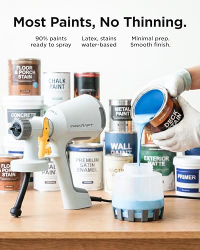 InoKraft Paint Sprayer, Bob Vila Awards HVLP Sprayer Includes 3 Patterns & Whole Cleaning kit for House Painting, Furniture, Cabinets, Compatible with Stains and Latex Paints,1200ml(2026)