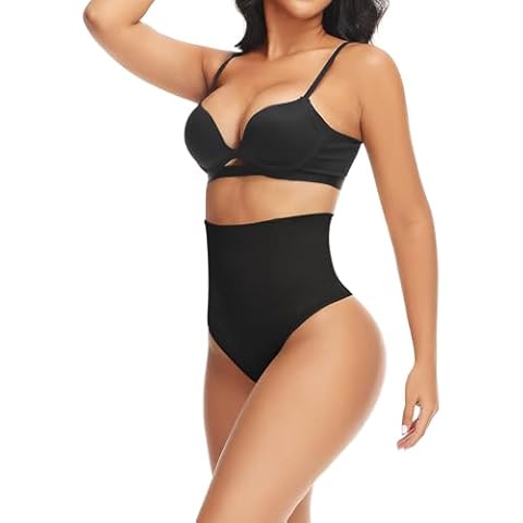 Niceuare Tummy Control Thong Shapewear, High Waist Sexy Body Shaper Panties Women Seamless Smooth Underwear Briefs(Black,3X-Large) Cover