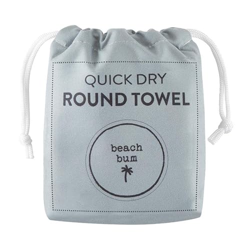 Image of Stephan Baby Towels - Quick Dry Microfiber Infant or Toddler Beach Towel Round, 42-Inch Round, Grey - Beach Bum