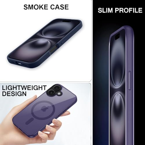 Image of iPhone 16 Plus Magsafe Hard Back Case | Matte Design & 360 Protection | Military-Grade Apple iPhone 16 Plus Cover | Strong Magnet Back - Purple