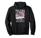 Abraza tu ADN americano con este diseño de Toledo Con la bandera de Estados Unidos y coordenadas GPS de Toledo, Latitud y Longitud. Diseño de Estados Unidos de América.