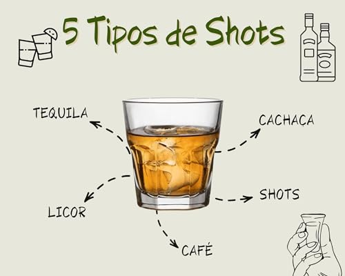 Kit 6 Copinhos de Shot Aperitivo Dose Licor Vidro 45ml Mini Gourmet Mix Tequila Roleta Shot Vodka Wh