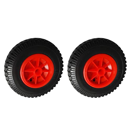 jojomis Kayak Trolley/Trailer Wheel: 1 Pair Puncture-Proof Rubber Tyre on Red Wheel