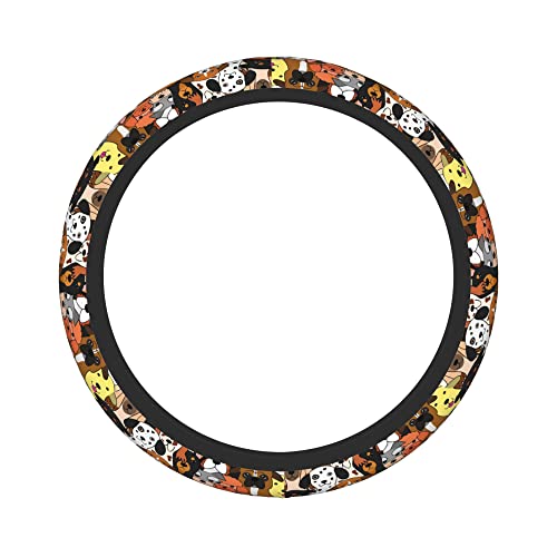 Muatfoan Steering Wheel Cover, Colorful Steering Wheel Cover For Dogs, 15In Non-Slip Car Wheel Cover Protector Breathable Fit For Most Cars #TOP1
