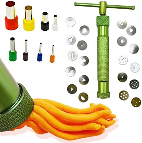 SZXMDKH Fondant Extruder, Stainless Steel Sugar Paste Extruder Craft Gun with 20 Interchangeable Discs for Sugar Craft Cake and Clay Decorating Tool Fondant Extruder