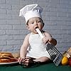XLSXEXCL 2PCS Baby Chef Outfit Set, Baby Apron and Chef Hat for Newborn Photography, Toddler Cook Role Play, Cute Baking Costume for Infants Photography, Cooking Bakery Theme Party (Age: 10-24 Months) #4