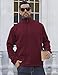 QOSOQ Men's Quarter Zip Sweatshirt Pullover Sweater Casual Long Sleeve Stand Collar Quarter Sweaters Burgundy