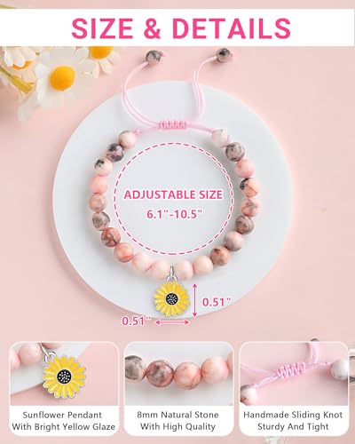 Happy 10th/11th/12th/13th/14th Birthday Gifts for Girls, Sunflower Bracelet for Girls4