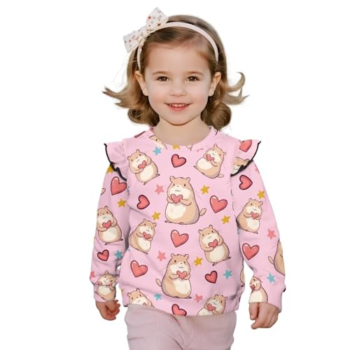 Girls Sweatshirts Long Sleeve Sweaters Crew Neck Pullover Fall Winter Outfits Loose Clothes Top for 1-8 Kids