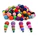 Glaciart One Felt Pom Poms, Felt Balls (240 Pcs) 4 Sizes: 1,1.5, 2 and 2.5 centimeters, Handmade Felted 60 Color (Red, Pink, Blue, Yellow, Pastel and More), Bulk Small Puff for Felting and Garland