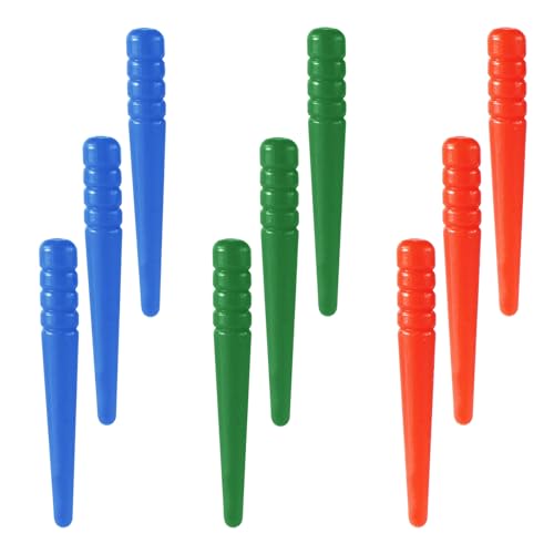 9pcs Cribbage Board Pegs Plastic Cribbage Pegs Fit 1/8 Holes Peg Board Game Traditional Crib Board Pins Cribbage Board Game Accessories (Red Blue Red)