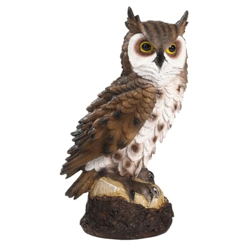 Hibou en résine marron pour dynamiser un jardin extérieur terne - 2