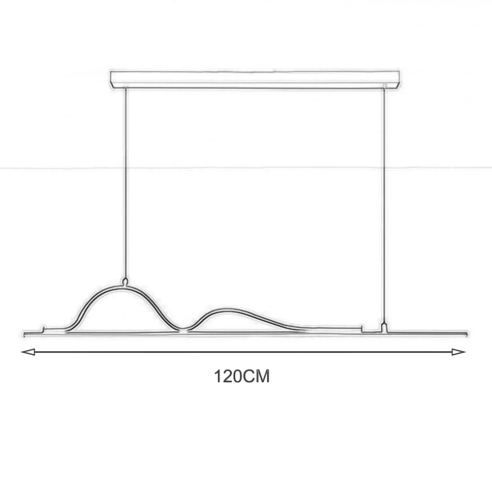 Lampada a sospensione lineare ultrasottile regolabile - a in metallo for isola cucina e sala da pranzo (bianco, 120 cm)