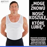 Esteem Apparel Oryginalna męska koszula kompresyjna na klatkę piersiową, aby ukryć mooby ginekomastii, Czarny, XL