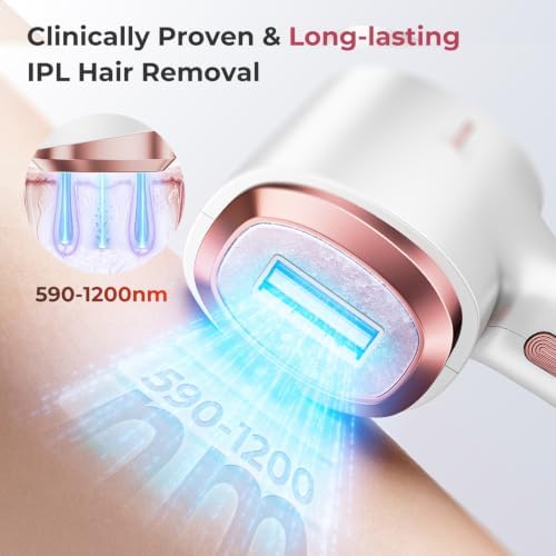 Ubroo IPL Laser Hair Removal Device, Reduce Hair Regrowth, At-Home Professional Results, Ice Cooling Laser Hair Removal Device for Women and Men, Face Body Bikini — 사진 5