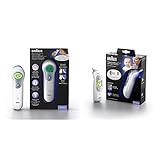 Braun No Touch + forehead thermometer (Position Check, color-coded fever guidance, fast measurement, backlit display), BNT300 & Healthcare ThermoScan 7 Ear thermometer with Age Precision, IRT6520 - Image 1