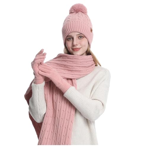 Ensemble bonnet coupe-vent écharpe chaude 2 en 1 tricoté femme