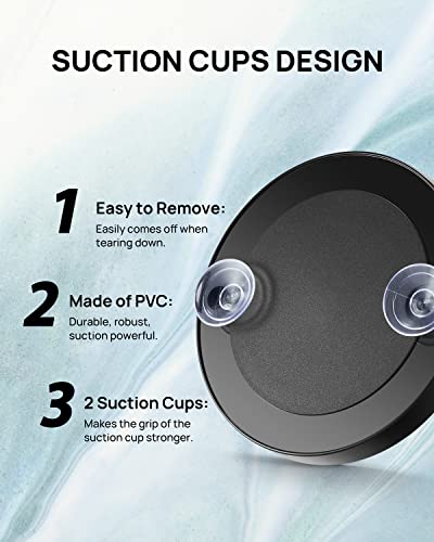Omiro 10X & 25X Magnifying Mirrors With Two Eyebrow Tweezers Kits, 3.5" Two Suction Cups Magnifier Set For Travel (Black) #TOP23