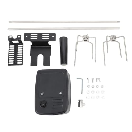 Kit de Parrilla para Asador, Carga de 15 Kg, Kit de Motor para Asador Giratorio Automático para Barbacoa, Varilla Cuadrada de Acero Inoxidable, Tenedores para Carne para Patio