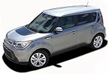 Original Soul Patch 2 : Compatible with 2014-2019 Kia Soul Hood Vinyl Graphics Side Body Door Decals Stripes (Fits as Shown) (22WP Matte Deep Black – Dry Install)