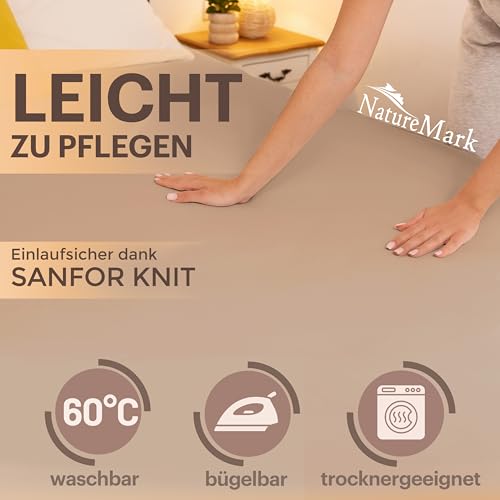 NatureMark Jersey Spannbettlaken, Spannbetttuch 100% Baumwolle in vielen Größen und Farben MARKENQUALITÄT ÖKOTEX Standard 100… – Ansicht 3